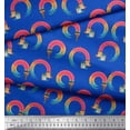 thumbnail image 2 of Soimoi Blue Rayon Fabric Paint Brush Abstract Print Fabric by the Yard 56 Inch Wide, 2 of 3