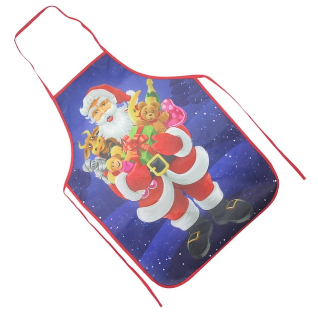 Bearachild Delantal de cocina con temática navideña, delantal con adornos navideños, decoración navideña, regalo de Navidad de Año Nuevo Kits de decoración para fiestas Papá Noel