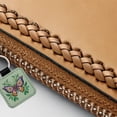 thumbnail image 3 of Butterfly Floral Flowers Faux Leather Square Keychain, 3 of 7