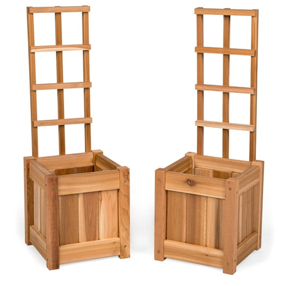 All Things Cedar 12w x 12d x 13h Set of 2 Planter Box's with Trellis