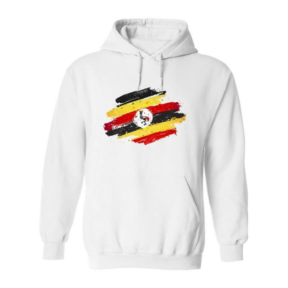 Uganda Flag Sketch Hoodie Men -Image by Shutterstock, Male Medium
