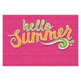 thumbnail image 4 of Personalized Planet 27x18 Hello Summer Doormat with Custom Personalization Printed on Pink Rectangular 1/8” Thick Non Slip Mat for Kitchen Hallway Deck or Porch, 4 of 6