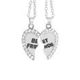 thumbnail image 1 of 2pcs Per Set Heart Rhinestone Best Necklace Best friends Friends Engraved Pendant Friendship Necklace, 1 of 7