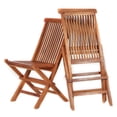 thumbnail image 2 of All Things Cedar Folding Chair Set with Blue Cushions, 2 of 2