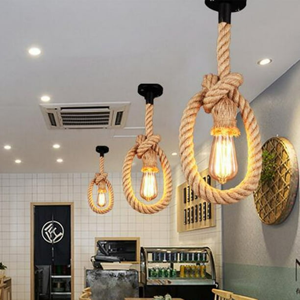 Suspension En Corde De Chanvre Style Industriel Rétro Lampe De Plafond Corde De Jute Pour Magasin De V Tements Caf Bar Restaurant T Te Unique 1 5m