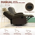 thumbnail image 5 of Glider Recliner Nursery Chair with Manual Adjustable Footrest Swivel Rocker Recliner for Small Spaces Living Room Bedroom RV Dark Gray, 5 of 7