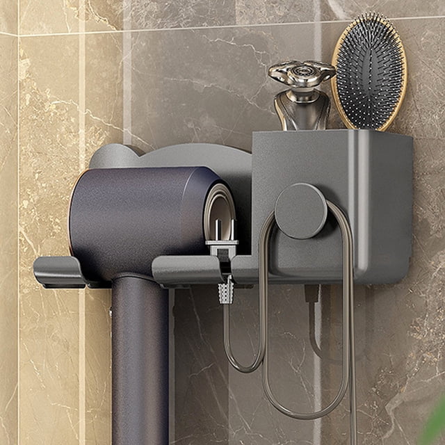 Hair Tool Organizer, Bathroom Organizer For Hair Tools , Bathroom Organizer Basket Hair Supplies Organizer Storage Hair Dryer- Wall Mount No Drilling