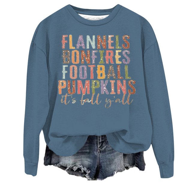 WEAIXIMIUNG Sweatshirts pour Femmes Sans Capuche avec Graphiques Sweat à Capuche Décontracté Col Rond Imprimé Lettres Anglaises