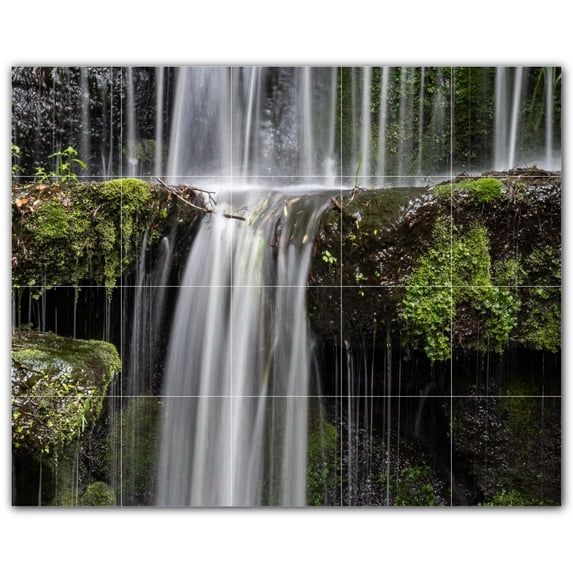 Picture-Tiles.com: Waterfalls Ceramic Tile Wall Mural WAL501090-54XL. 60"W x 48"H using (20) 12" x 12" Ceramic Tiles-Satin Finish