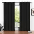 thumbnail image 1 of Blackout Cortinas, Juego de Cortinas Negras de 52 x 96 Pulgadas con 2 Paneles, Cortinas Térmicas Aislantes Que Oscurecen la Habitación para Recámara, Cortinas de Protección de Privacidad para Sala de, 1 of 7
