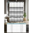 thumbnail image 6 of No Hook Cloth Fabric Shower Curtain with Snap in Liner, Grey Stripes Waterproof Shower Curtains Set with See Through Top Window, Modern Minimalist Horizontal Ombre Lines Bath Curtains Shower 48"x72", 6 of 6