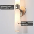 thumbnail image 2 of Kira Home Duo 21" Modern Wall Sconce with Frosted Opal Glass Shades for Bathroom/Vanity, Brushed Nickel Finish, 2 of 8