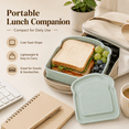 thumbnail image 4 of Portable Bamboo Fiber Sandwich Container, 2.1 Quart Lunch Box with Secure Lid, Reusable Meal Storage for Toast, Rice, Snacks, Travel, Work, Picnic, Camping and Kitchen, Green, 4 of 5