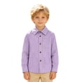 thumbnail image 4 of GobdXE Boys Girls Spring Fall Long Sleeve Striped Button Down Shirt Collared with Chest Pocket Back to School Casual Top Size:6-7 Years, 4 of 6