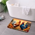 thumbnail image 3 of FJPT Colorful Roosters And Sunflowers Non Slip Flannel Floor Mat Kitchen Mat For Bathroom Kitchen Bedroom Decor 24x16 inch, 3 of 5
