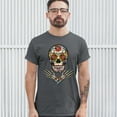 thumbnail image 3 of Tee Hunt Calavera Arms Crossed T-Shirt Dia de Los Muertos Day of The Dead Men's Tee, Charcoal, X-Large, 3 of 5