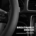 thumbnail image 5 of Auto Drive 1-Piece Perforated Faux Leather Black Steering Wheel Cover - Universal Fit, 5 of 5
