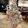 thumbnail image 5 of Funda de lujo para iPhone 11 con diamantes de imitación 3D y piedras preciosas de flores 6,1 pulgadas, 5 of 5