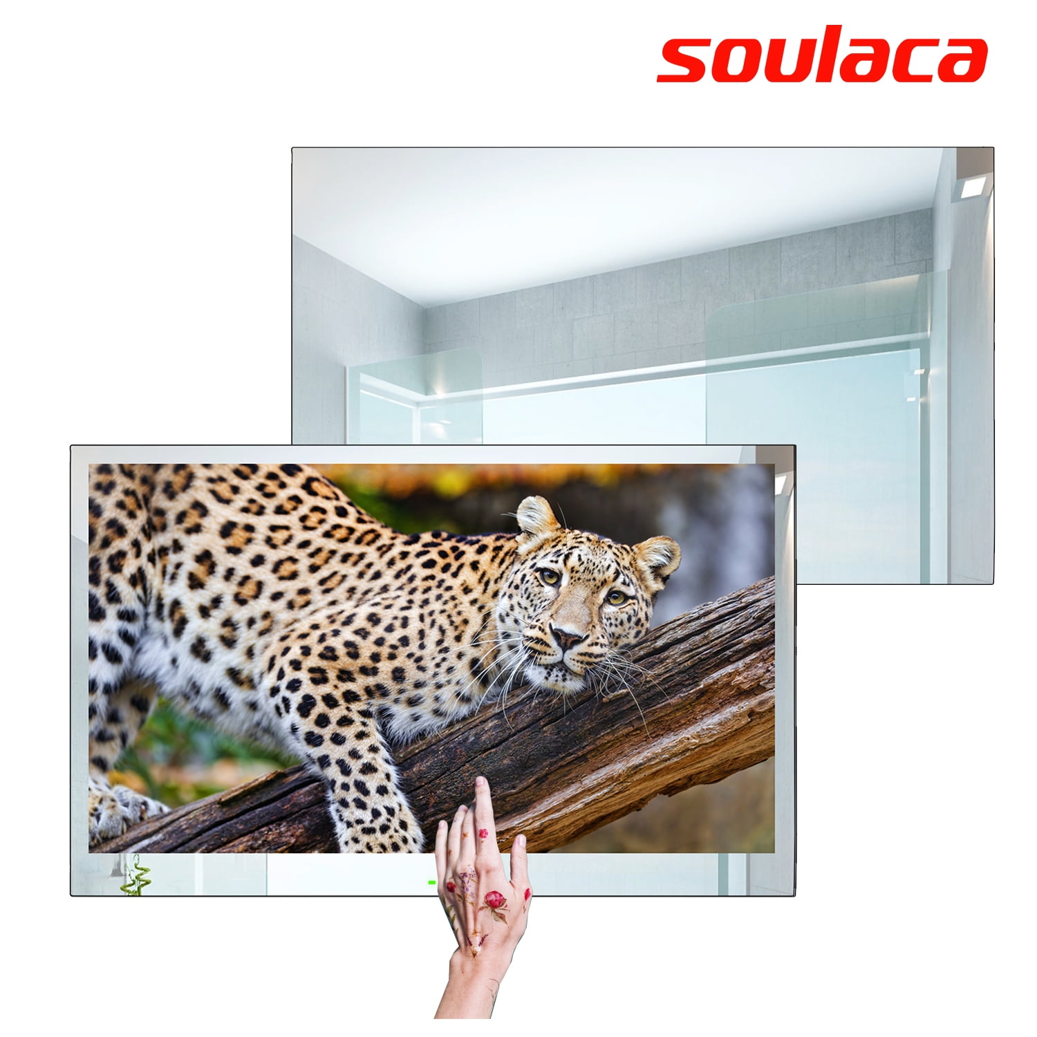Soulaca 32 inches 4K Touchscreen Smart Vanishing Mirror UHD Television Android 4K TV with WiFi Bluetooth DTV ATSC Tuner