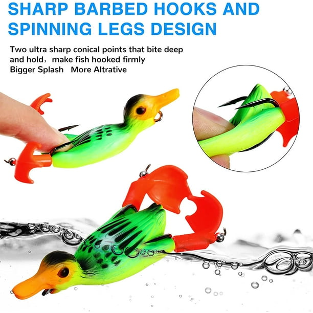 Cpdd 6 Pieces Duck Fishing Lure 3d Duck Topwater Fishing Lure Duckling Floating Artificial Bait Topwater Fishing Lures For Bass Soft Plastic Fishing B