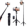 thumbnail image 3 of PVUEL All-In-1 Extendable 40" Wireless Remote Selfie Stick Tripod Phone Holder Mount, Black, 3 of 10