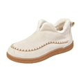 thumbnail image 2 of NexTorq Women's Winter Cotton Shoes Fleece Lined Warm Slip-On Boots Moc Toe Soft Sole Lightweight Cozy Cold Weather Footwear for Walking and Everyday Wear White US-8.5 (EU-42), 2 of 4