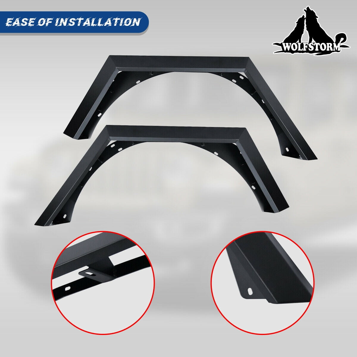 WOLFSTORM Rear Fender Flares Fit for 2018-2021 Jeep Wrangler JL 4 Doors/2 Door,LED DRL Lights and Sequential LED Turn Lights,Jeep Wrangler JL/JLU Fender Flares Replacement Exterior Accessories