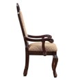 Beige and Espresso Arm Chairs with Arched Backrest (Set of 2) - Walmart.com