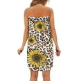 thumbnail image 3 of Yuyamidu Leopard Print Body Wrap Towel for Women Sunflower Bath Wrap with Pocket Breathable Shower Towel Wrap Comfortable Bath Towels Soft Knee Length Bath Sheets Size M, 3 of 7