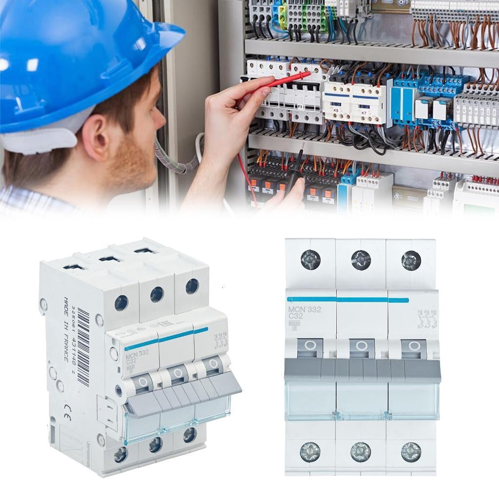 DIN Rails Mount Circuits Breaker 3 Poles Miniature Circuits Breaker 6KA Breaking Capacity Disconnects Switches for Home