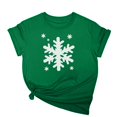 thumbnail image 4 of Fancifize Women's Christmas Graphic T Shirts Crewneck Short Sleeve Xmas Print Tee Cute Trendy Holiday Tops,Green, 4 of 5