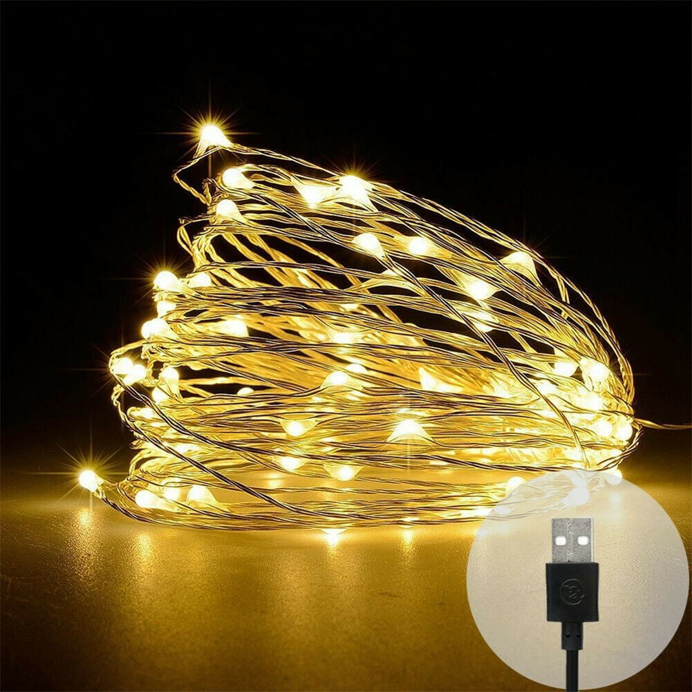 50/100 LED BATTERY MICRO RICE WIRE COPPER FAIRY STRINGS LIGHTS CHRISTMAS PARTY # 