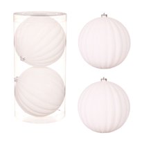 FeiFu 2pcs Extra-Large Size Christmas Ball Ring Painted Flocked Ball Set Christmas Tree Hanging Decoration 20cm Diameter Thick Flocked Material Eye-Catching Design