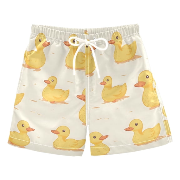 Duck Pattern Swim Trunks Quick Dry Beach Pool Board Shorts Lightweight Stylish Print Sizes 2T to XL