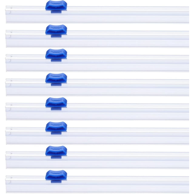 PATIKIL 8pcs Plastic Wrap Cutter, 19in Plastic Wrap Slide Cutter Snap Card Slot Installation Replacement for Aluminum Foil Wax Paper Parchment Paper Wrap Dispenser, Blue