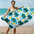 thumbnail image 5 of 1pc Beach Towel Watercolor Monstera Leaves Lightweghit Sand Free Pool Towels Green Tropical Plants Microfiber Soft Absorbant Travel Towels for Swim Camping Gym Bath 29x59in, C, 5 of 6