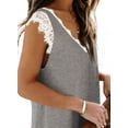 thumbnail image 4 of Womens Tank Tops V Neck Lace Side Split Summer Sleeveless Tops, 4 of 5