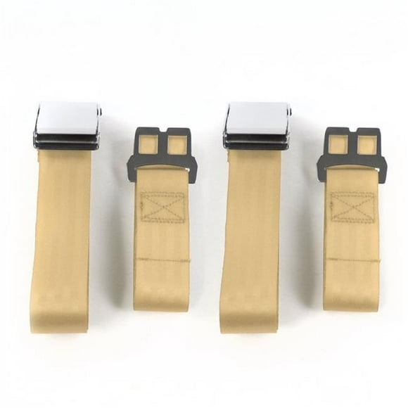 Airplane 2 Point Tan Lap Bucket Seat Belt Kit for AMC Gremlin 1970-1979 - 2 Belts