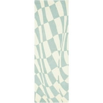 SAFAVIEH Soho Samantha Abstract Wool Runner Rug, Blue/Ivory, 2'6" x 8'