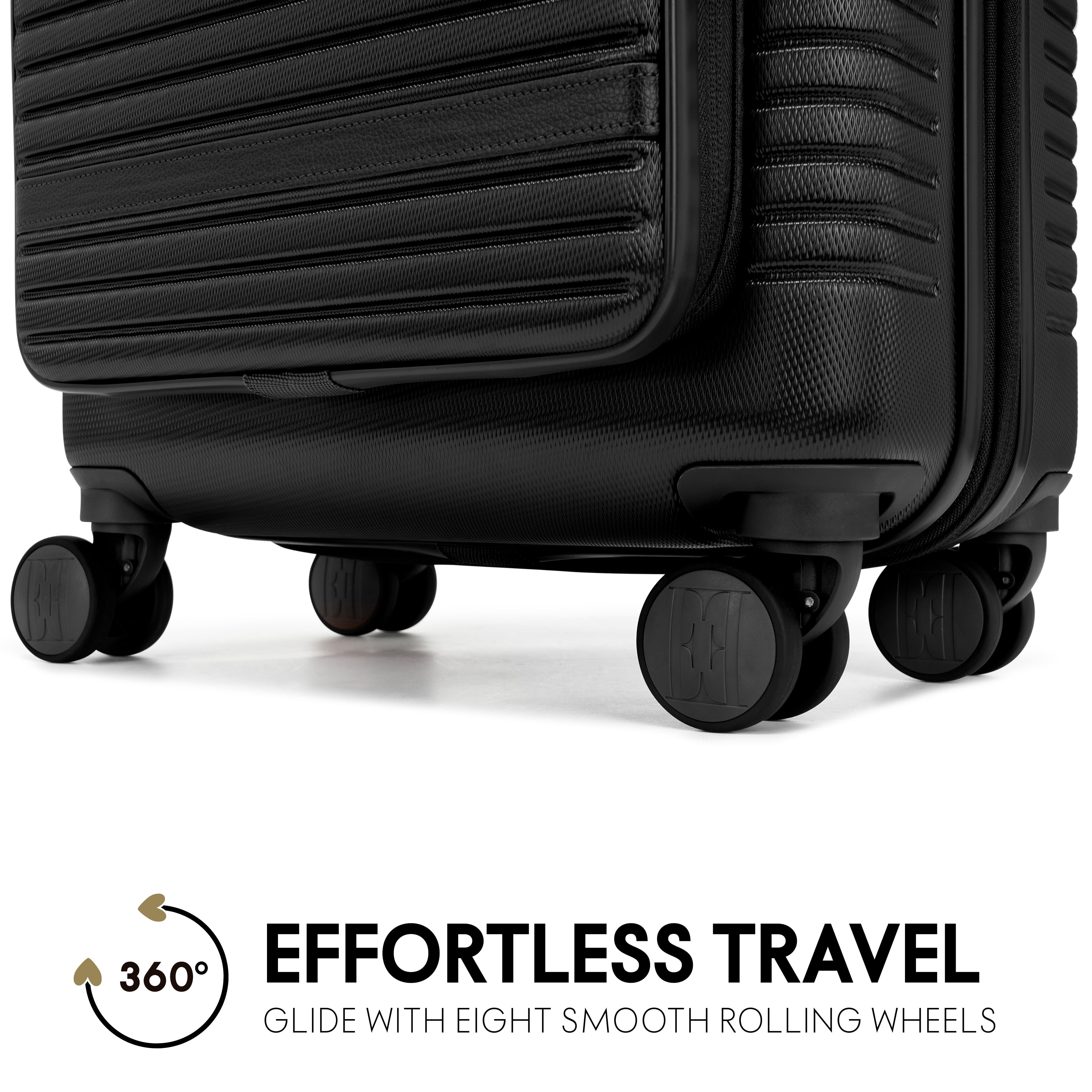ELLE Escape Expandable Carry-on Suitcase with Front Laptop Pocket | Black