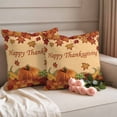 thumbnail image 2 of Orange Pumpkins Fall Outdoor Waterproof Pillow Covers, Thanksgiving Maple Leaf Vintage Decorative Square Throw Pillowcase Sofa Cushion Sham for Patio/Couch/Chair, 20"x20" 2 Pack, 2 of 8