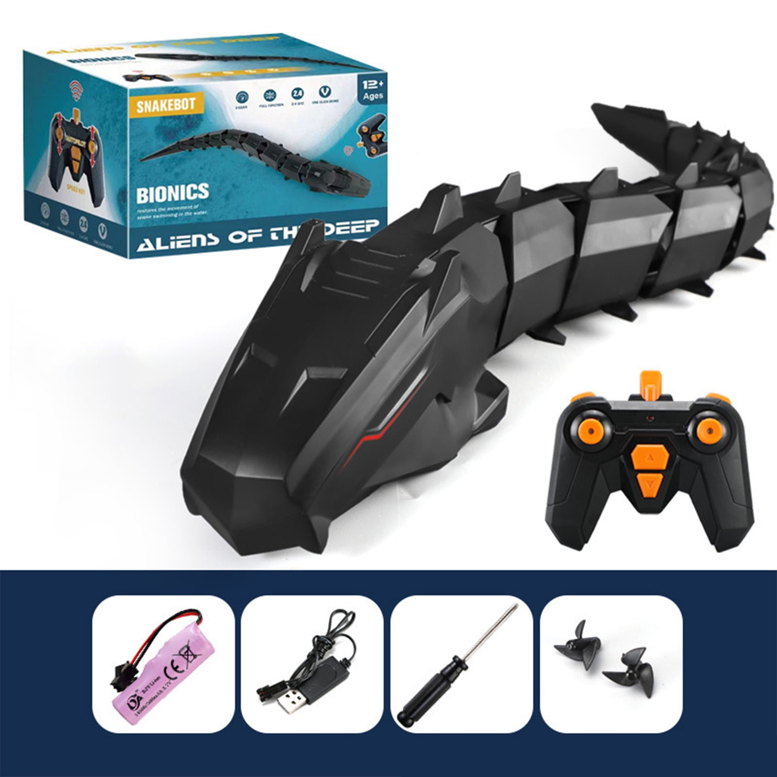 RKZDSR Remote Control Mechanical Snake Cordless Electric Rechargeable Water Simulation Snake Toys