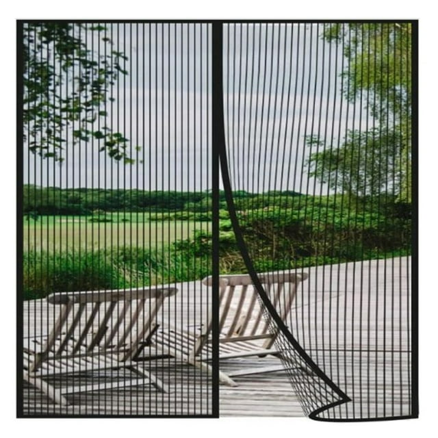 Keeps Bugs Out Magnetic Closure Screen Door, Heavy Duty Self Sealing, Portable & Windproof Design, Easy Install, Pet Friendly, Fresh Air Flow For Indoor Outdoor Doors