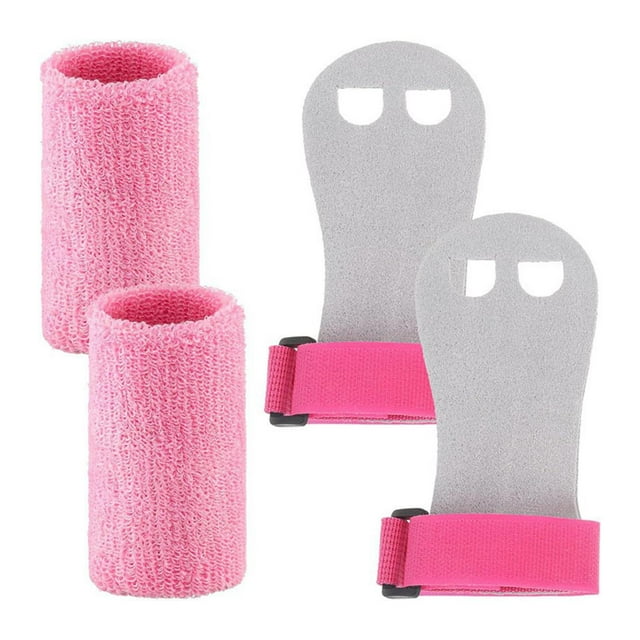 Gimnasia para niños Gips Juegos de pulsera Gimnastic Bar empuñaduras Equipador Soporte de muñeca para Pull Up Sports Athletic Fitness Kids Fitness Rosa
