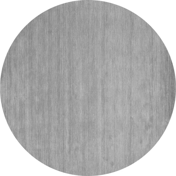 Ahgly Company Indoor Round Solid Gray Modern Area Rugs, 5' Round