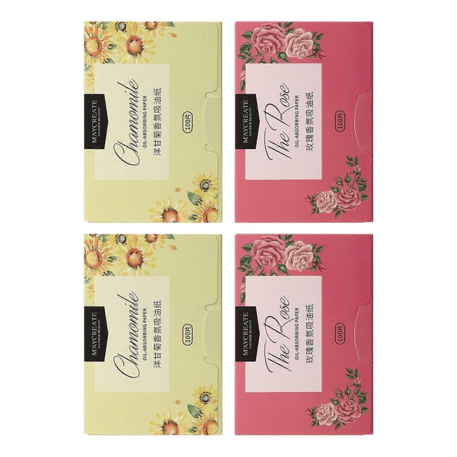 4Boxes Oil Absorption Papers Oil Control Facial Tissues Oil Blotting Sheets