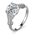 thumbnail image 2 of Anillo clásico de plata s925 con cuatro garras, anillo de diamantes Mosan de 3 quilates, anillo de diamantes con forma de corazón para mujer, anillo de bodas con forma de huevo de paloma, 2 of 5