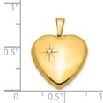 thumbnail image 4 of Lockets Sterling Silver Gold-plated & Diamond 16mm Heart Locket, 4 of 5