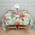 thumbnail image 3 of Pioneer Flower Floral Print Pattern Square Tablecloth,Waterproof Square Table Cover,Wipeable Spillproof Washable Table Cover for Home Kitchen Party Decor 52"x52"(132x132cm), 3 of 6