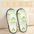 thumbnail image 2 of Balery Frogs and Dragonflies Pantuflas de Casa de Felpa Silenciosas con Diseño Estampado, Zapatillas Cómodas Antideslizantes de Algodón para Interior-Large, 2 of 8